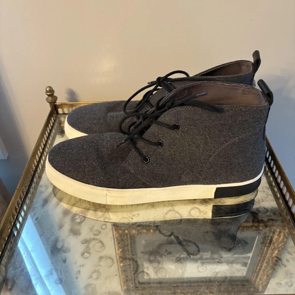 Strauss + Ramm Shoes Mens Size 13 Gray Wool Chukka‎ High Top Casual Sneakers